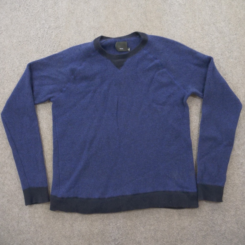 Vince Sweater Mens 2XL XXL Blue Wool Cashmere Pullover Crew Neck Knit